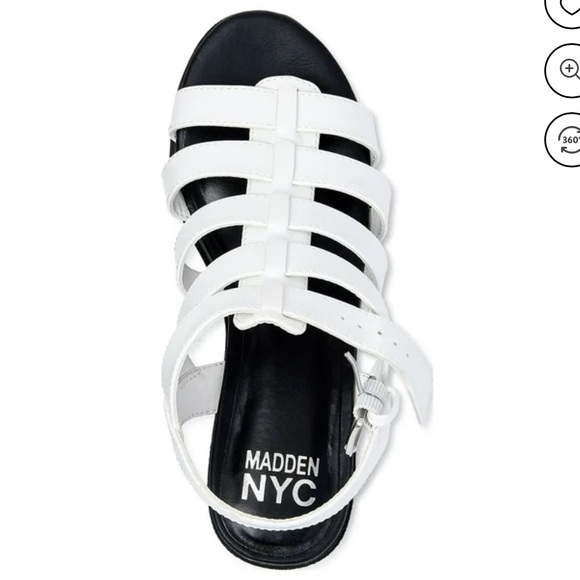 Madden NYC NWT Women's Chunky White Black Fisherman Sandals Woman’s 8 - Picture 2 of 5